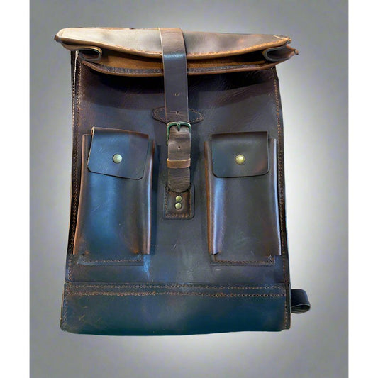 Leather Backpack, Leather Roll Top, Backpack
