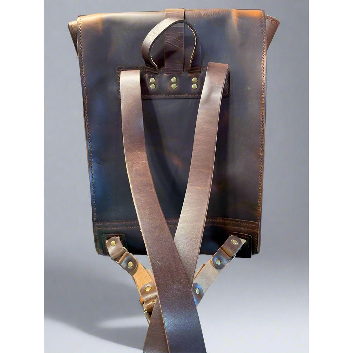 Leather Backpack, Leather Roll Top, Backpack