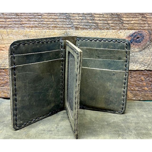 leather ID Wallet, leather wallet with window, id wallet