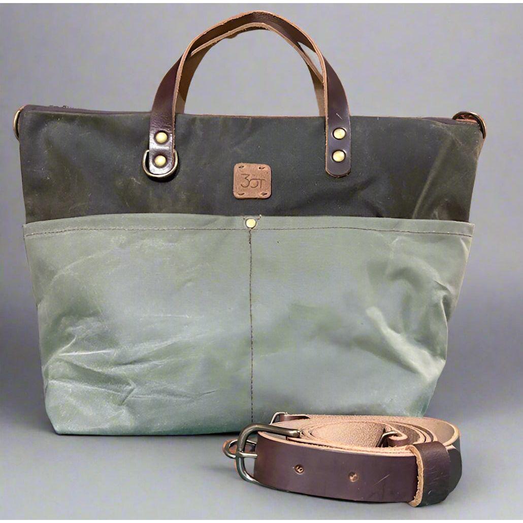 crossover bag, crossbody tote, tote, totes, waxed canvas bag, waxed canvas tote, waxed canvas crossbody