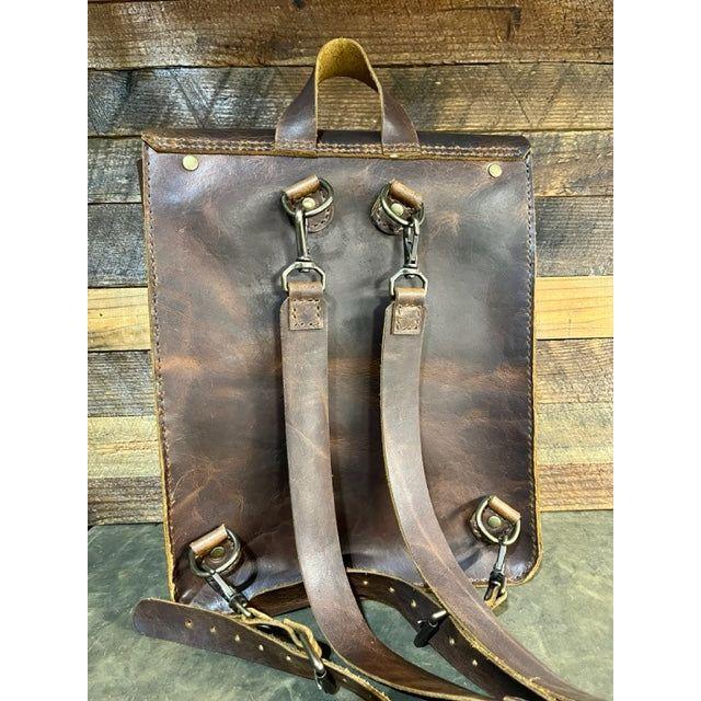 backpack, leather backpack