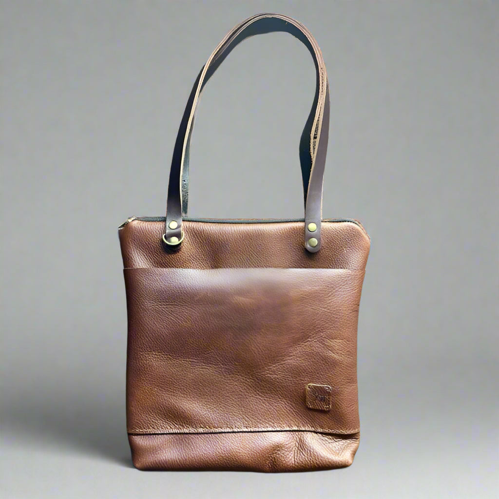 tote, totes, leather tote, zippered tote, lined tote
