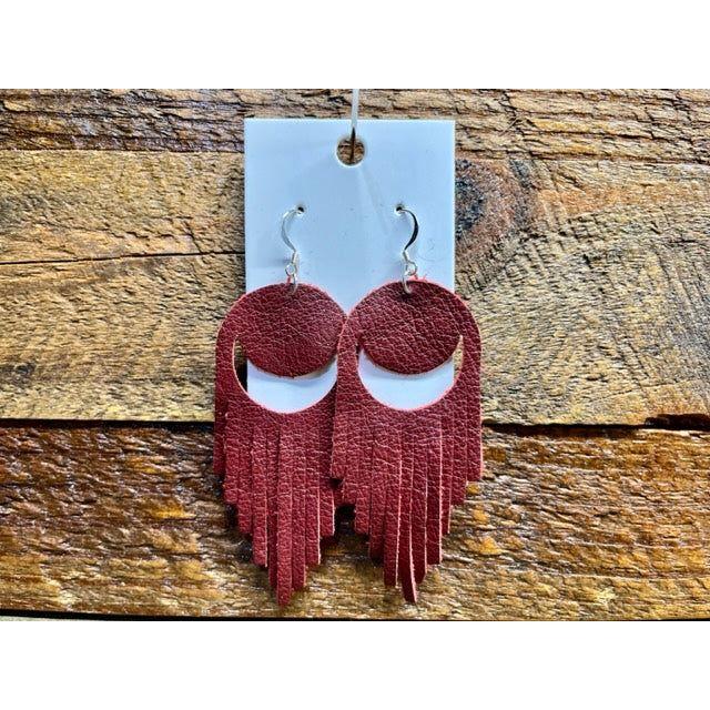 E06 - Half Moon Leather Earrings
