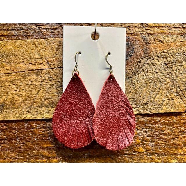 leather earrings, earrings
