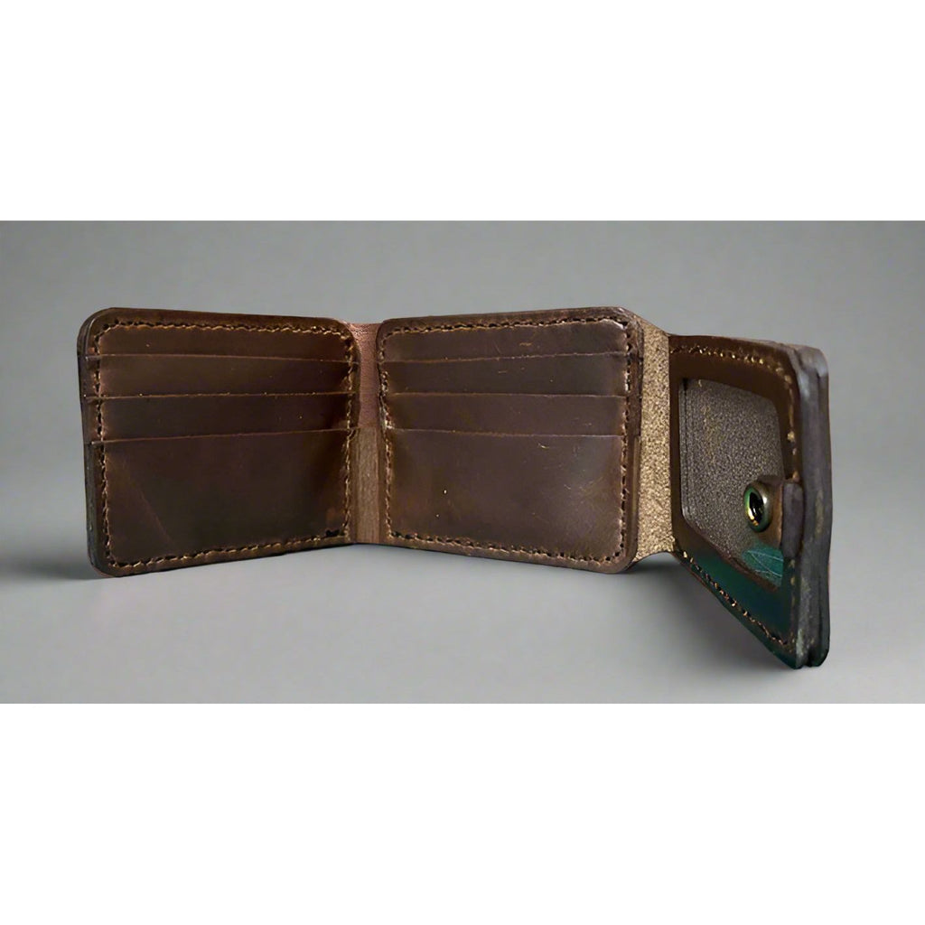 leather ID Wallet, leather wallet with window, id wallet