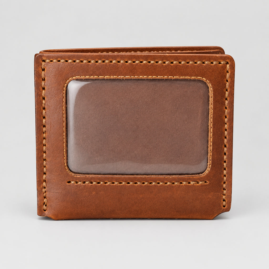 Leather Bifold Wallet, Wallet, Leather wallet, ID Window, L Shape