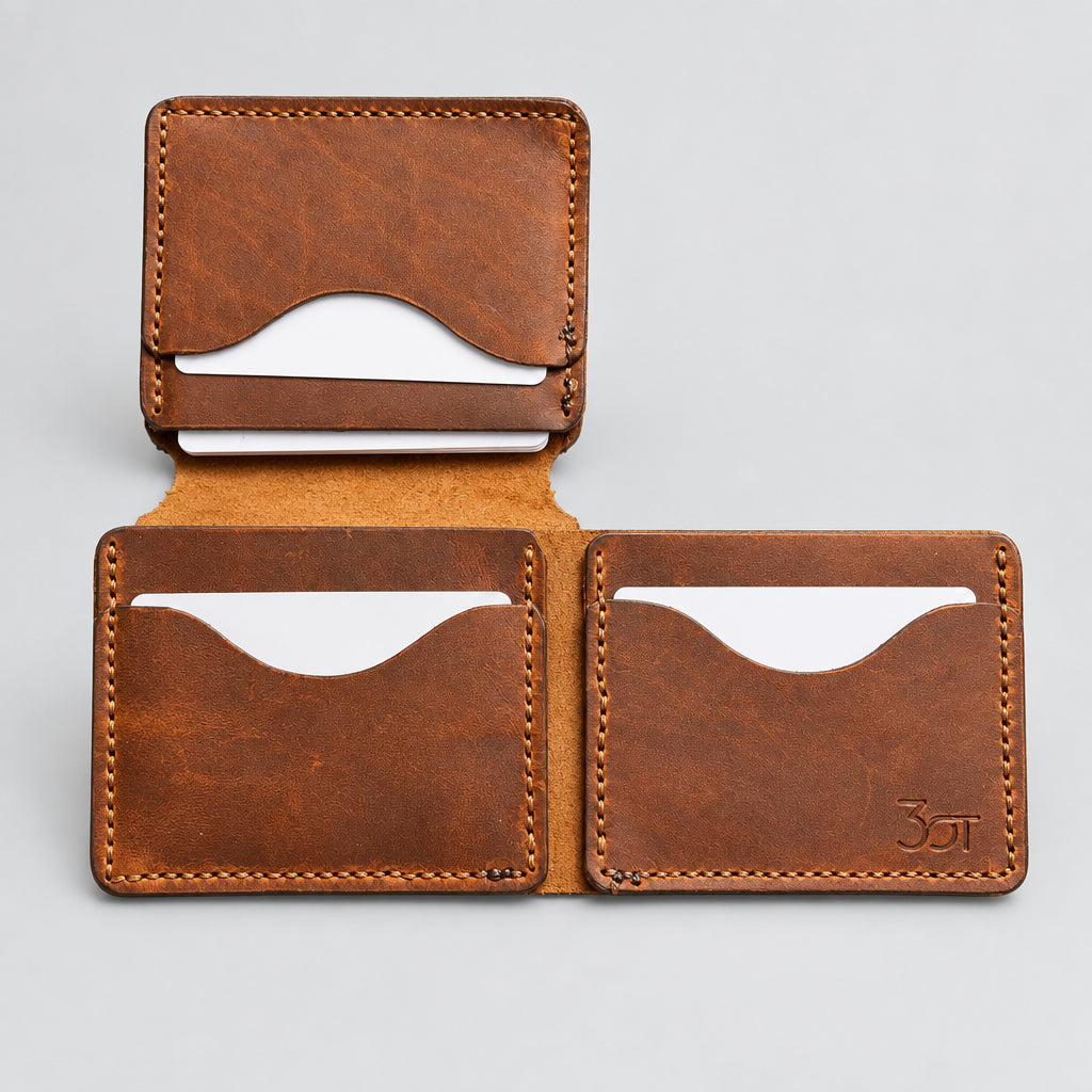 Leather Bifold Wallet, Wallet, Leather wallet, ID Window, L Shape