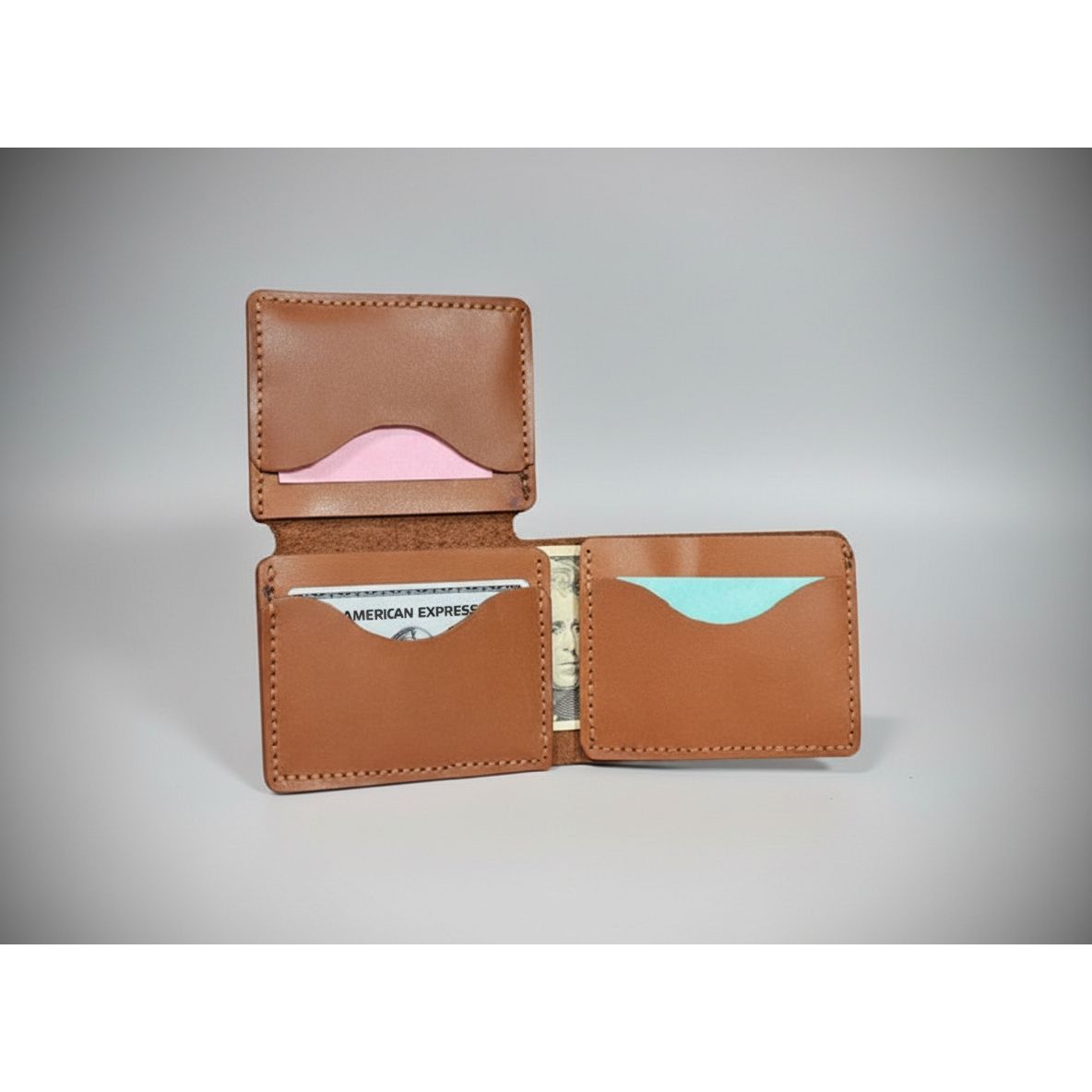 Leather Bifold Wallet, Wallet, Leather wallet, ID Window, L Shape