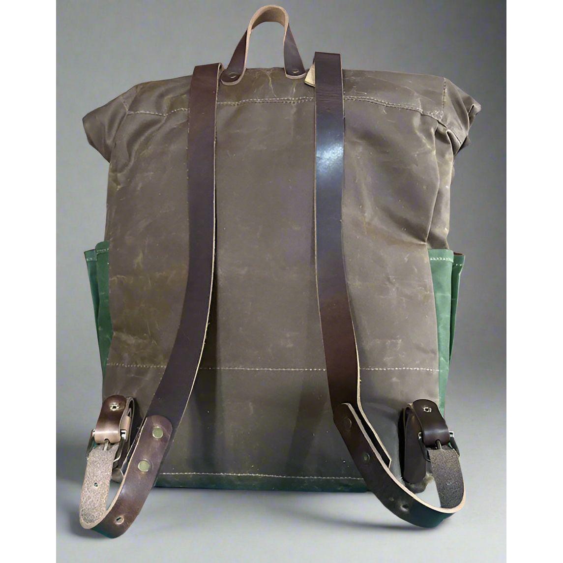 canvas leather roll top backpack Backpack,Camping Backpack,waxed Canvas rucksack,15.7in Fabulous camo design backpack great for any hipster who wants a super functional and super cool bag Vintage Canvas Roll Top Backpack