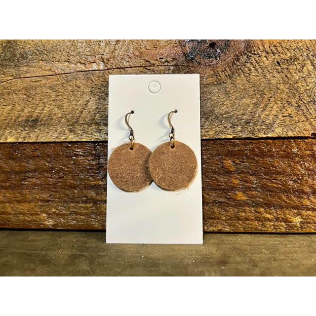 E09 - Leather Round Earrings