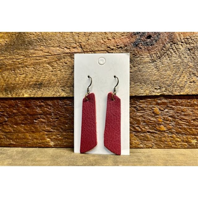 Leather earrings and glass beads